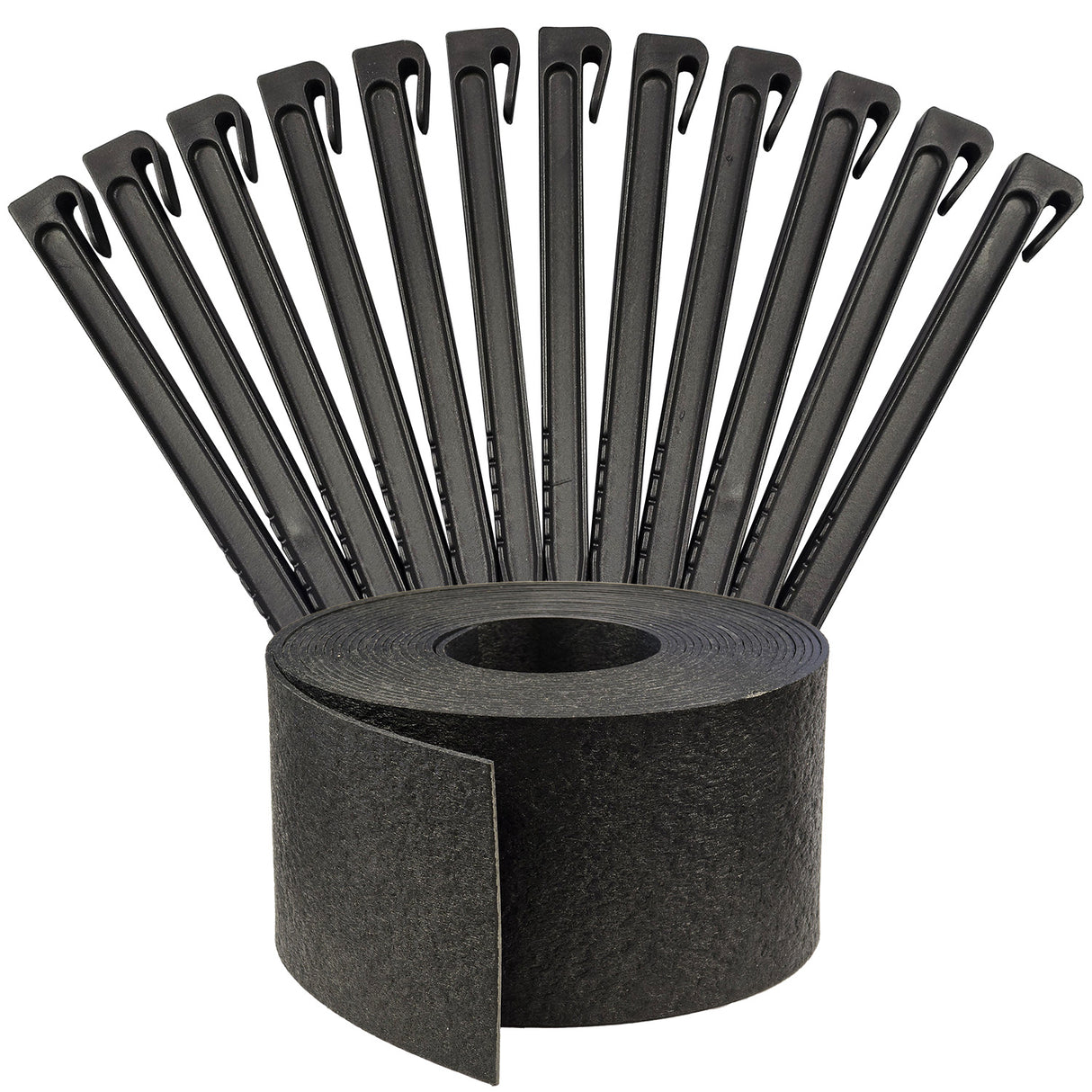 Tuin Borderrand Kunststof Zwart 12 cm hoog - 0,3 cm dikte - Rol 10 Meter